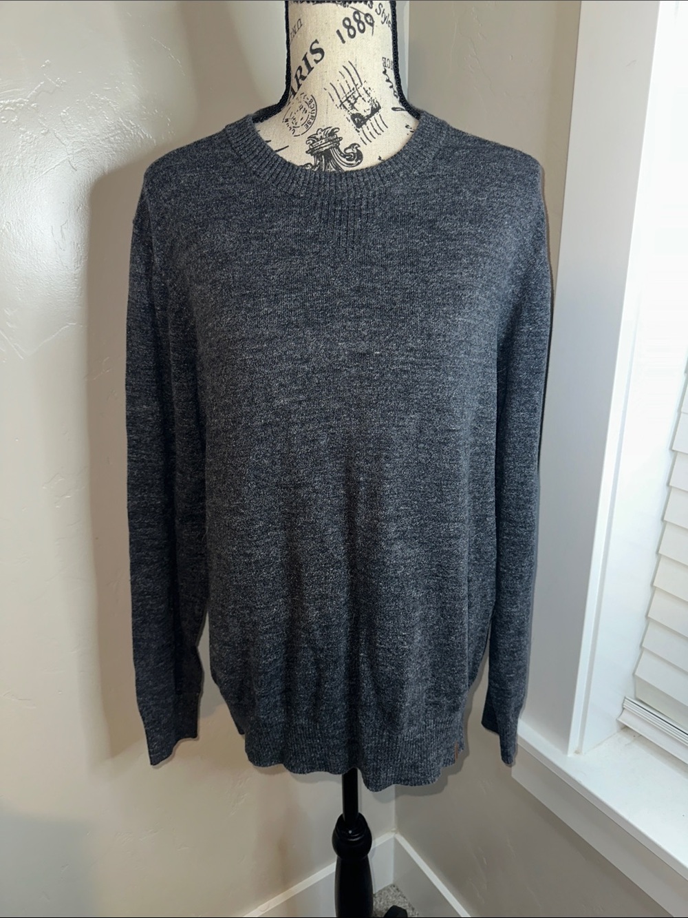 Roots Crewneck Sweater Gray 100% Cotton